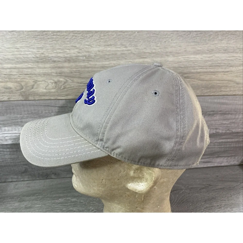 Callaway Golf Hat Mens Gray Blue Embroidered‎ Logo Adjustable Strapback Cap (BD)